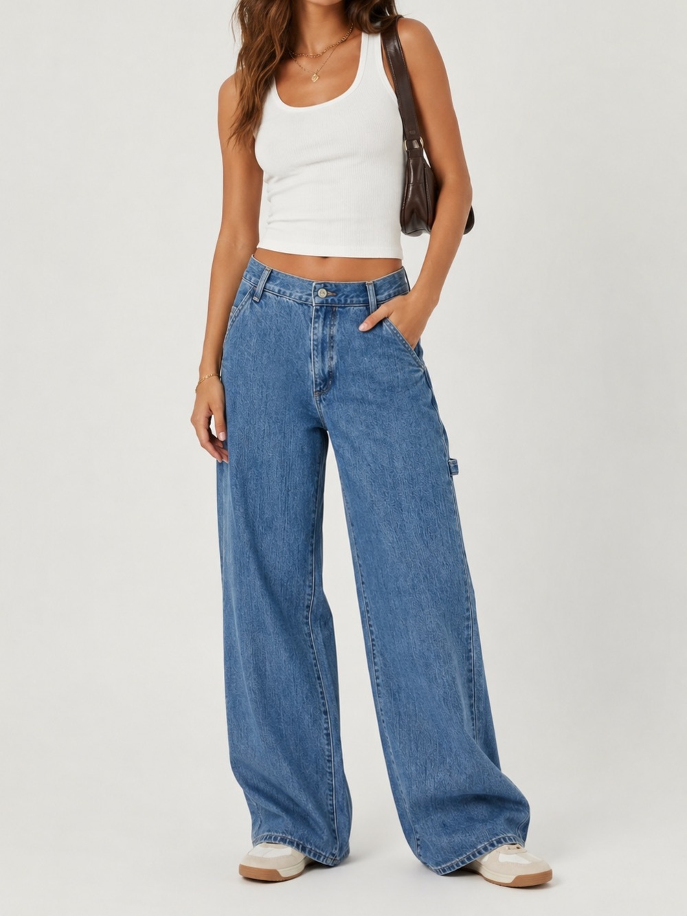 Levi’s Women Wide-Leg Carpenter Jeans Blue Japanese Fabric Size 28 Blue Tab